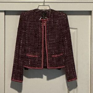 INC International Concepts Burgundy Tweed suit